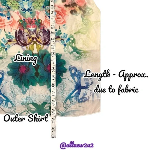 Lapis Butterfly Colorful Floral Maxi Skirt Size Small - Picture 12 of 17